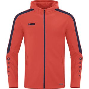 JAKO Power Jas met Capuchon Kind Oranje-Marine Maat 140