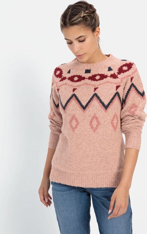camel active - Gebreide Trui - Pink-red - Noors Patroon