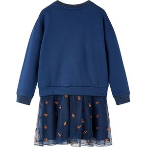 Kinderjurk Lange Mouwen - Marineblauw - Maat 92