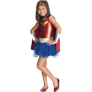 Rubies - Wonderwoman Kostuum - Wonder Woman Kostuum Meisje - Blauw, Rood, Goud - Maat 104 - Carnavalskleding - Verkleedkleding