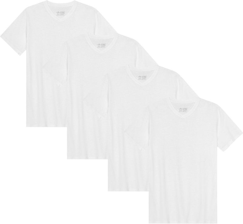 DANISH ENDURANCE - T-Shirt - Wit - V-Neck - 4 pack