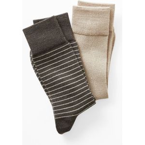 Damart - Set van 2 paar sokken van mix van zijde en Thermolactyl - Mannen - Bruin - 42/44