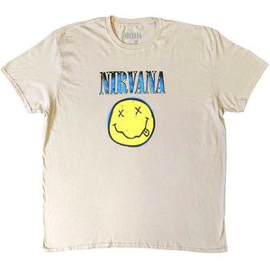 Nirvana - Xerox Happy Face Heren T-shirt - Creme