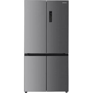 Heinner Amerikaanse Koelkast met 4 Deuren - Full No Frost - 522 liter - LED display - Inverter Compressor - ECO stand - Multi-Air-Flow-systeem - Superkoelen en Supervriezen - Antraciet