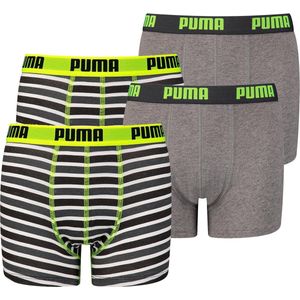 BOXERS 4 PACK Puma Basic Boxer Boxershorts met bedrukte strepen Jongens kinderondergoed