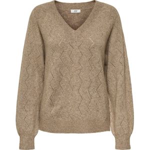 Jacqueline de Yong Trui Jdyaspen Life V-neck Pullover K 15359750 Mountain Trail/w. Gold Lu Dames Maat - S
