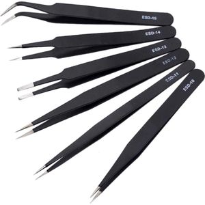 Epileer Pincet Set - RVS Hobby / Splinter / Mee Eters Tweezer Epilator / Wenkbrauw Trimmer - 6-Delig