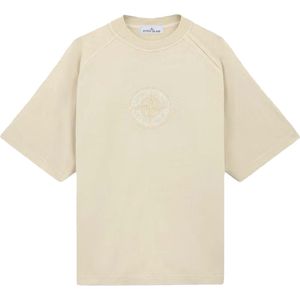 Stone Island Katoen Jersey 'Beige'.