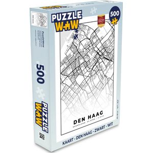 Puzzel Kaart - Den Haag - Zwart - Wit - Legpuzzel - Puzzel 500 stukjes