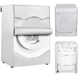 Wasmachineafdekking, waterdicht, wasmachine-afdekking, wasmachine-afdekking, waterdicht, voor de meeste wasmachines en drogers (zilver 60 × 60 × 85 cm)
