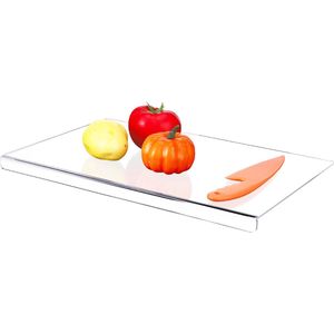 Vitasa Snijplank met Rand - Cutting Board acrylic - Snijplank groot - Aanrecht - Transparant - Met antislip - Vaatwasserbestendig