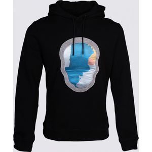 Black And Gold hoodie zwart met satijnen skull GAIMAN MAAT M