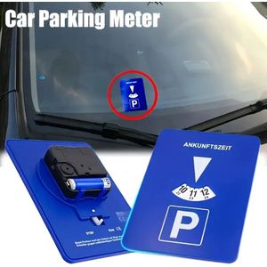 Digitale Parkeerschijf met Automatische Tijdinstelling – Inclusief IJskrabber – 15 x 11 cm – Parkeerschijf Auto Elektronisch – Kunststof – Voor Voorruit Binnenzijde – Parkeertimer voor Straat of Garage