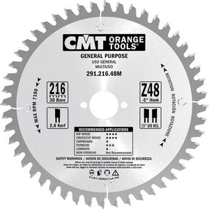CMT 291.184.24E Cirkelzaagblad - 184 x 16 x 24T - Hout