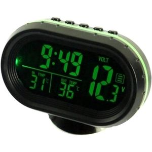 Auto Thermometer Digitale Klok - Dubbele Temperatuurmeter Klok - Groen