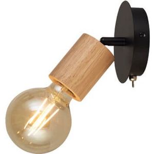 Searchlight SPINNY Spot Wandlamp Hout Zwart