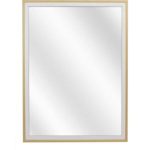 Spiegel met Tweekleurige Houten Lijst - Wit / Blank - 50 x 60 cm