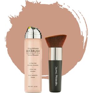 Magic Minerals AirBrush Foundation 2-delige set by Jerome Alexander – Inclusief Foundation Kwast - Make-up met een natuurlijke dekking - Warm Beige