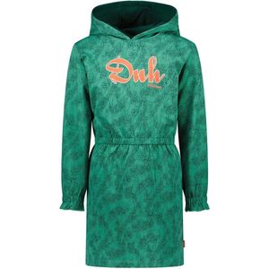 Meisjes sweat jurk hoodie AOP - Winter groen