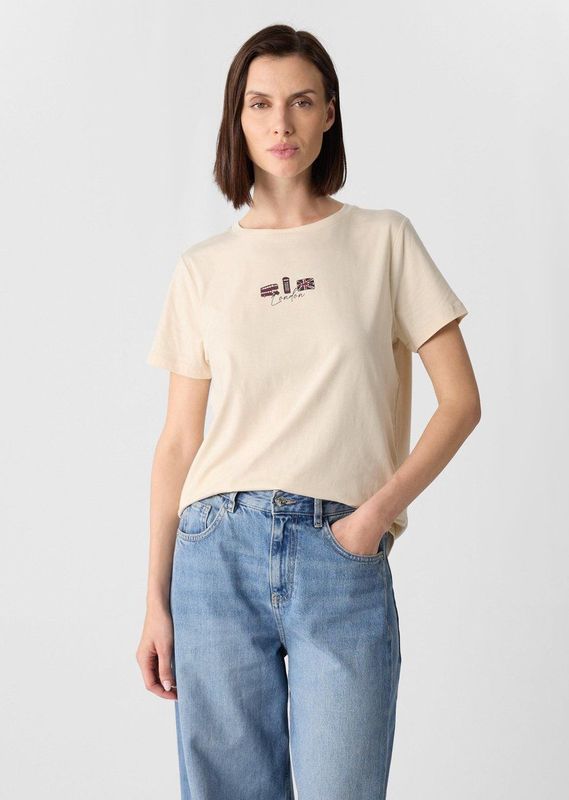 comma - T-Shirt - Relaxed-fit - Met Opvallende Print