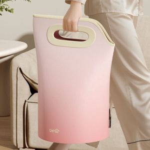 Opvouwbare voetenbadbak, draagbare voetenbadbak, voetenbad, aftapbaar opvouwbaar continu warmtebehoud - roze