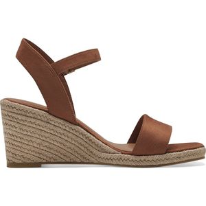 Tamaris dames espadrilles met sleehak zwart - Maat 41