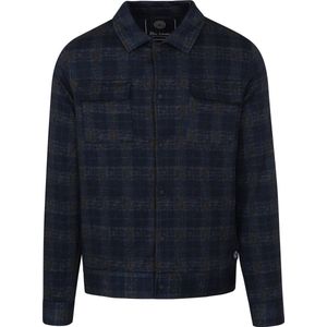 Blue Industry Overshirt Ruit Donkerblauw - Maat M - Heren