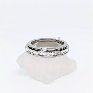 Luminora Elevate Ring Zilver - Fidget Ring Diamanten - Anxiety Ring - Stress Ring - Anti Stress Ring - Spinner Ring - Spinning Ring - Draai Ring - Maat 62.5 | ⌀ 19.9 - Wellness Sieraden
