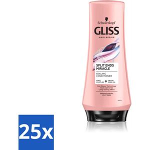 25 x Gliss - Hair Repair - Conditioner Split Hair Miracle tegen Gespleten Haarpunten - 200 ml - Gespleten Haarpunten - Haar Herstel - Haar Bescherming - Haar Verzorging - Haarcrème