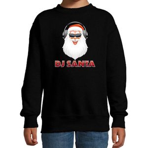Foute kersttrui / sweater - DJ Santa / Kerstman - stoere zwarte kersttrui voor kinderen - kerstkleding / christmas outfit 152/164