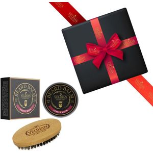 Velihan Beardcare - Baardverzorging Duo Pack Baardbalsem Velvet Musk & Baardborstel - Cadeau voor mannen - Vaderdag Cadeau - Cadeau voor hem - Cadeau voor Kerst - Valentijdsdag mannen - Giftset mannen - Geschenkset man - Cadeauset verjaardag