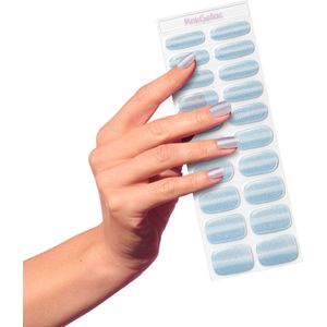 Pink Gellac UV Nagelstickers - Gellak Stickers 0026 Cat Eye Misty Blue - Nail Art Gel Stickers voor Nagels - 20 stuks in 10 maten