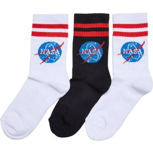 Mister Tee NASA - NASA Insignia Kids 3-Pack Sokken Kinderen - 27/30 - Wit/Zwart