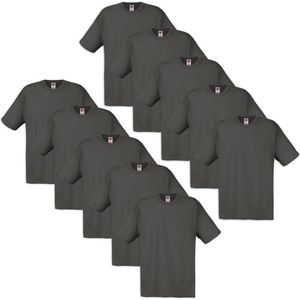 10 Fruit of the Loom Original T-shirt 100% katoen grafiet M