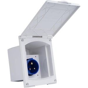 Outdoor Camping Socket 16A 220V-240V 3-Pin Waterproof CEE Wall Socket for Motorhome Caravan Trailer