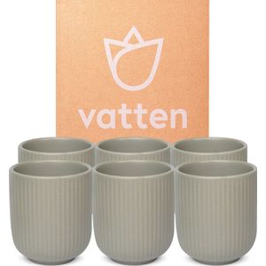 Vatten® - Koffiekopjes - Set van 6 - Grijs - 180ml - Koffiemok