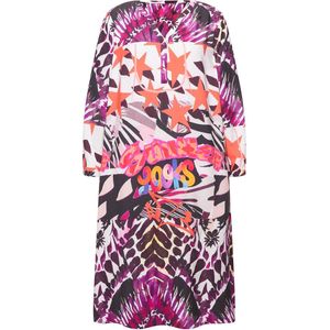 Angel of Style Angel of Style - Dames - Midi-jurk motiefmix-print tuniekhals - Sneeuwwit - Maat 56