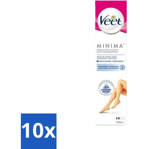 10 x Veet Ontharingscrème Minima Gevoelige Huid 200 ml - Bikinilijn - Benen - Armen - Oksels - Frisse Geur