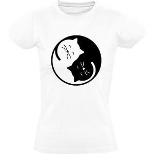 Kat Ying Yang Dames t-shirt | poes | shirt | Wit