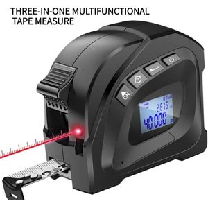 3 In 1 Lasermeetinstrument 40 Meter Meetinstrument 5 Meter Meten Met Automatische Vergrendeling Met Digitale Display Meet Lint Klussen Handige Accurate Meet Apparaat Met Laser