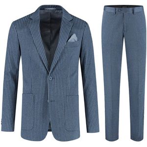 GENTS - Pak krijtstreep denimblauw - Polyblend - Denimblauw - Maat 44/S