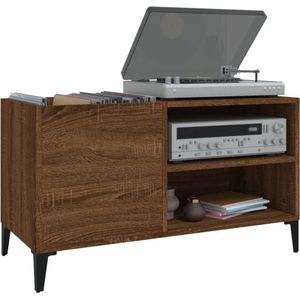 Platenspeler Meubel - LP-kast - Platenspelerkast - Draaitafelstandaard - Platenspelerstandaard - Vintage Displayplank - Bruineiken