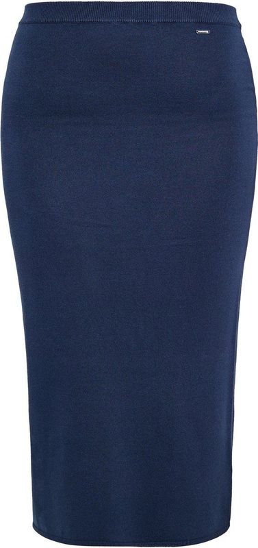 Dreimaster - Kokerrok - Marine - Midi - Slim Fit