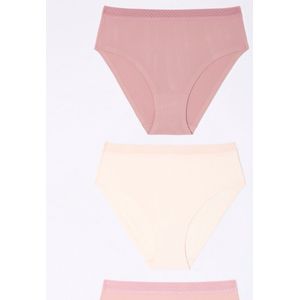 Damart - Set van 3 naadloze midislips - Dames - Roze - 50/52