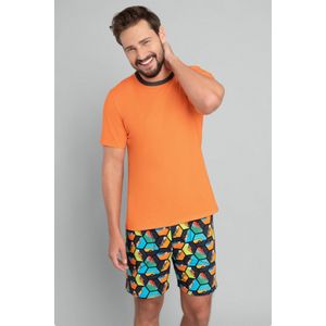 Italian Fashion Komiks heren pyjama- oranje XL