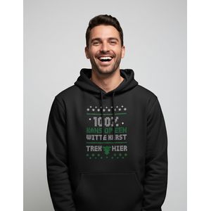 100% Witte Kerst | Hoodie - Zwart - M