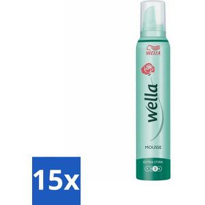 Wella Forte Mousse Extra Strong - Haarmousse - Ultra Sterke Versteviging - Flexibel en Soepel - 200 ml - Bulkverpakking - 15 stuks