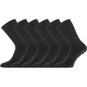 Huissokken | ABS Antislip zool | Merk: Basset | Kleur: Antraciet | Maat: 35 t/m 50 | 6 Paar
