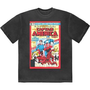 Marvel Captain America - Living Legend Comic Cover Heren T-shirt - 2XL - Zwart