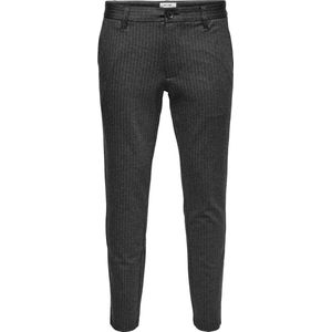 ONLY & SONS Tapered Fit Broek ONSMARK met Krijtstreep Antraciet